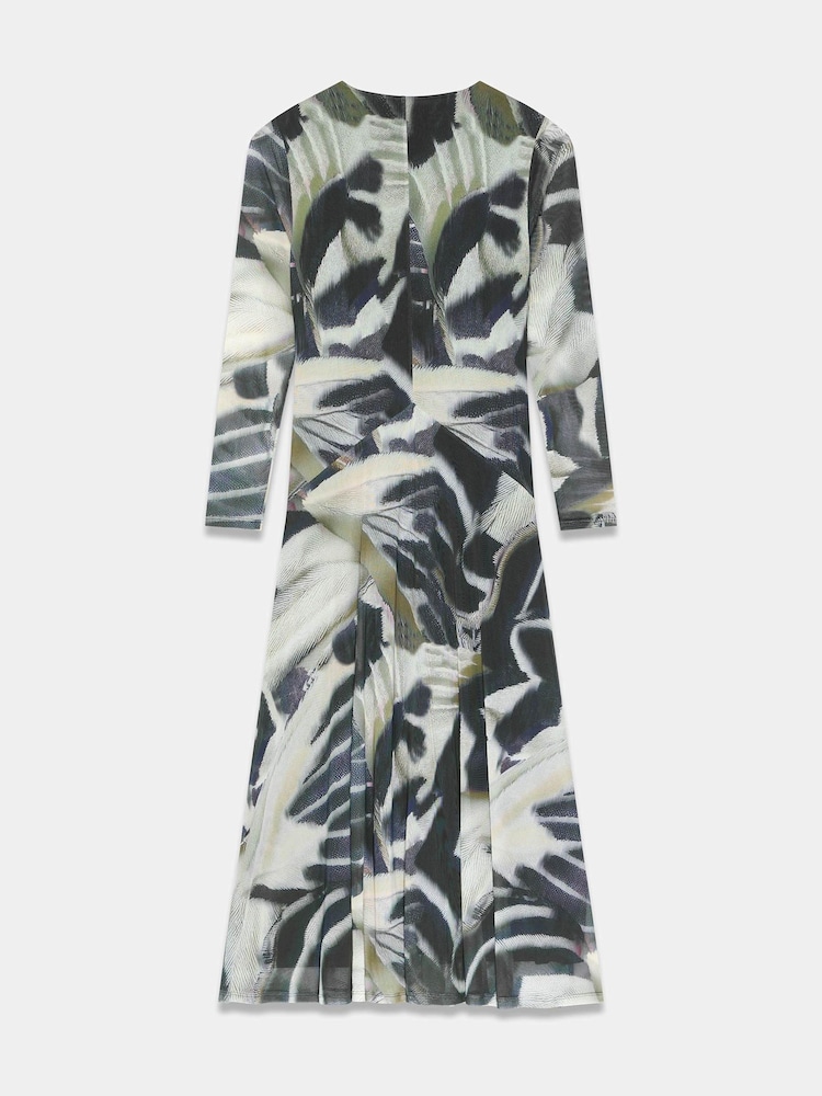 Mint Velvet Black Abstract Print Mesh Midi Dress - Image 7 of 7 Mint Velvet Black Abstract Print Mesh Midi Dress - Image 7 of 7