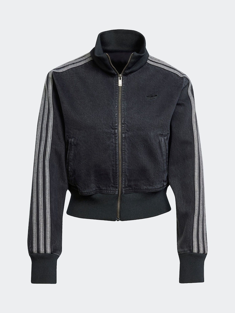 adidas originals Black 3 Stripe Denim Track 100% Cotton Jacket - Image 12 of 12