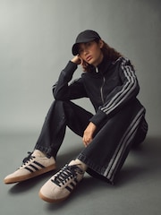 adidas originals Black 3 Stripe Denim Track 100% Cotton Jacket - Image 4 of 12