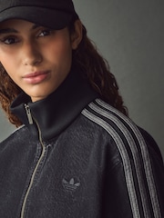 adidas originals Black 3 Stripe Denim Track 100% Cotton Jacket - Image 5 of 12