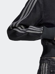 adidas originals Black 3 Stripe Denim Track 100% Cotton Jacket - Image 6 of 12