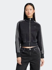 adidas originals Black 3 Stripe Denim Track 100% Cotton Jacket - Image 8 of 12