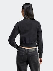 adidas originals Black 3 Stripe Denim Track 100% Cotton Jacket - Image 9 of 12