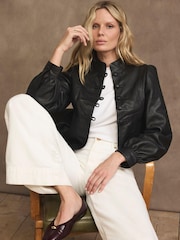Mint Velvet Black Stand Collar Jacket - Image 5 of 8