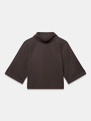Καφετί - Mint Velvet Cotton High Neck Top - Εικόνα 7 από 8
