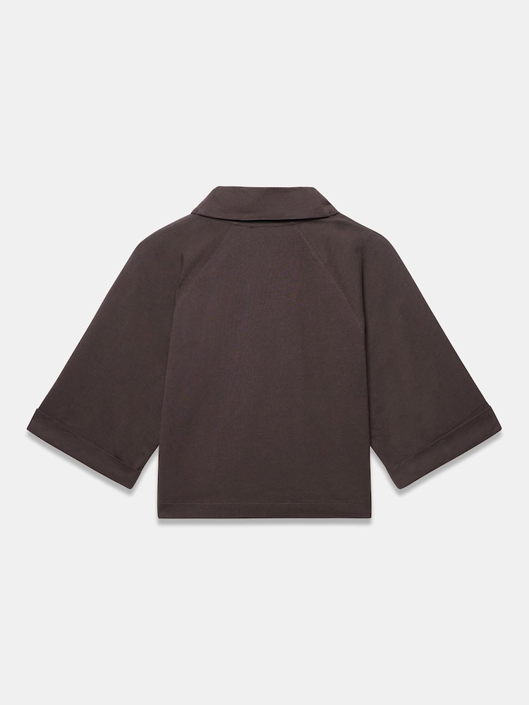 Καφετί - Mint Velvet Cotton High Neck Top - Εικόνα 8 από 8