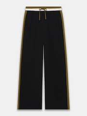 黑色 - Mint Velvet Side Stripe Tie Waist Wide Leg Trousers - 图片6 / 7