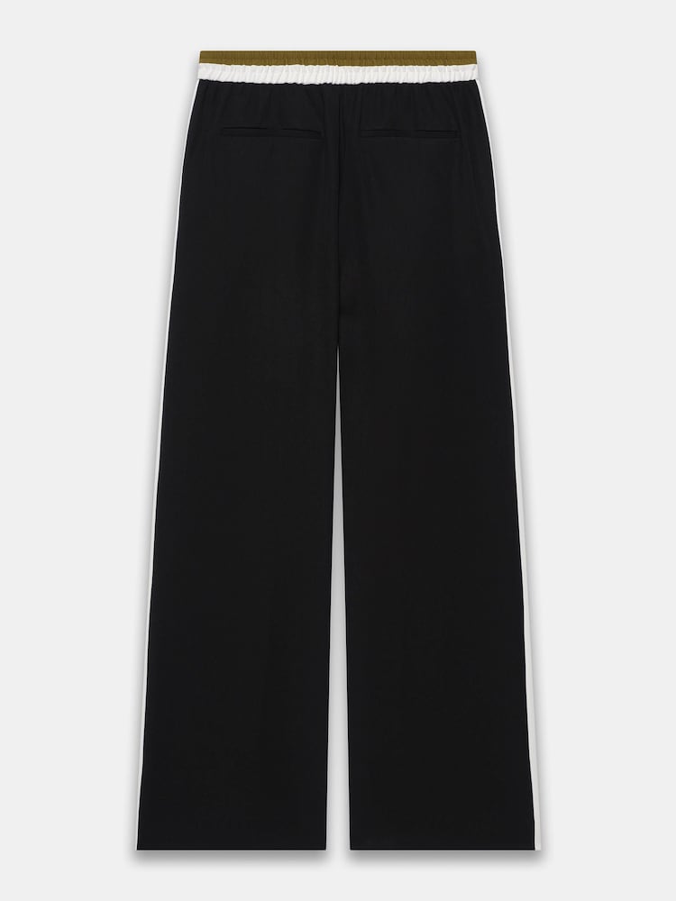 黑色 - Mint Velvet Side Stripe Tie Waist Wide Leg Trousers - 图片7 / 7