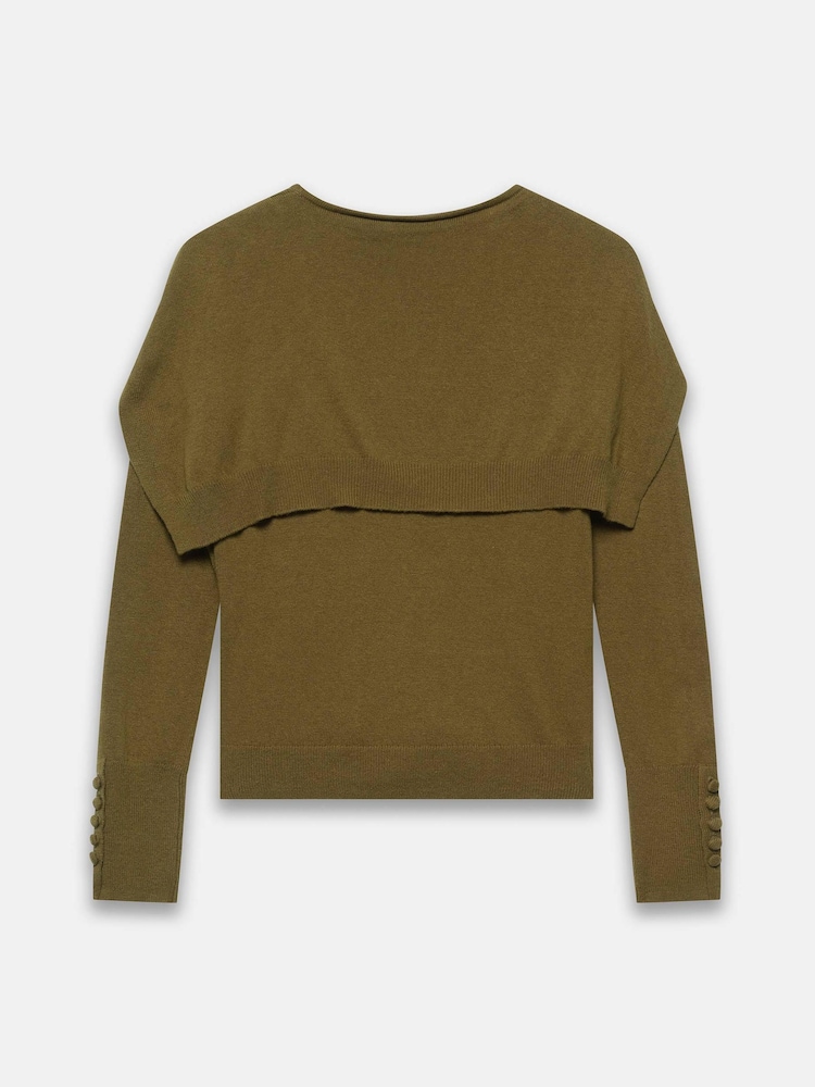 Mint Velvet Green Cotton Blend Scarf Knit Jumper - Image 8 of 8 Mint Velvet Green Cotton Blend Scarf Knit Jumper - Image 8 of 8