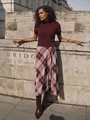 Mint Velvet Checked Layered Midi Dress - Imagen 1 de 7