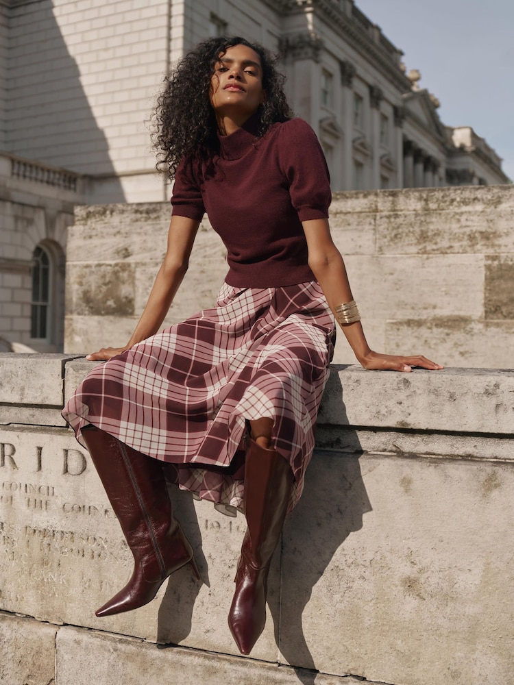 Mint Velvet Checked Layered Midi Dress - Imagen 2 de 7 Mint Velvet Checked Layered Midi Dress - Imagen 2 de 7