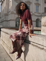 Mint Velvet Checked Layered Midi Dress - Imagen 5 de 7