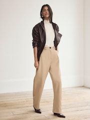 Mint Velvet Natural Tailored Barrel Leg Trousers - Image 2 of 8