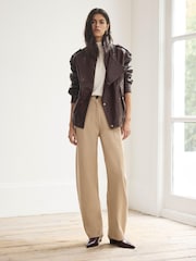 Mint Velvet Natural Tailored Barrel Leg Trousers - Image 3 of 8