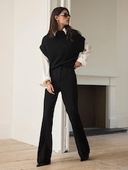 Czarny - Mint Velvet Pocket Detail Flared Trousers - Obraz 1 z 8