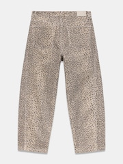 Mint Velvet Natural Leopard Print High Waisted Tapered Barrel Jeans - Image 7 of 7