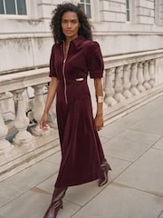 Mint Velvet Red Corduroy Maxi Dress - Image 1 of 8