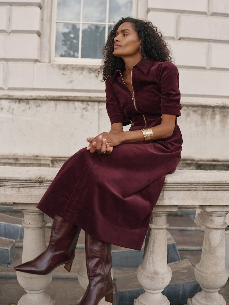 Mint Velvet Red Corduroy Maxi Dress - Image 2 of 8 Mint Velvet Red Corduroy Maxi Dress - Image 2 of 8
