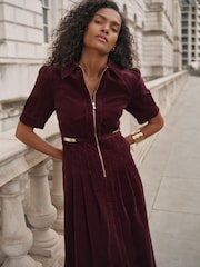 Mint Velvet Red Corduroy Maxi Dress - Image 3 of 8