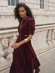 Mint Velvet Red Corduroy Maxi Dress - Image 4 of 8