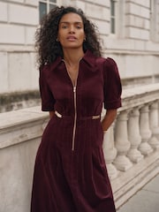 Mint Velvet Red Corduroy Maxi Dress - Image 6 of 8