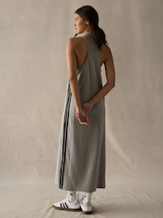 adidas Grey Maxi 3-Stripes Dress - Image 2 of 4