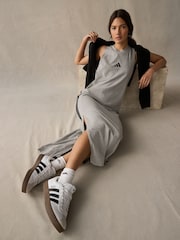 adidas Grey Maxi 3-Stripes Dress - Image 3 of 4