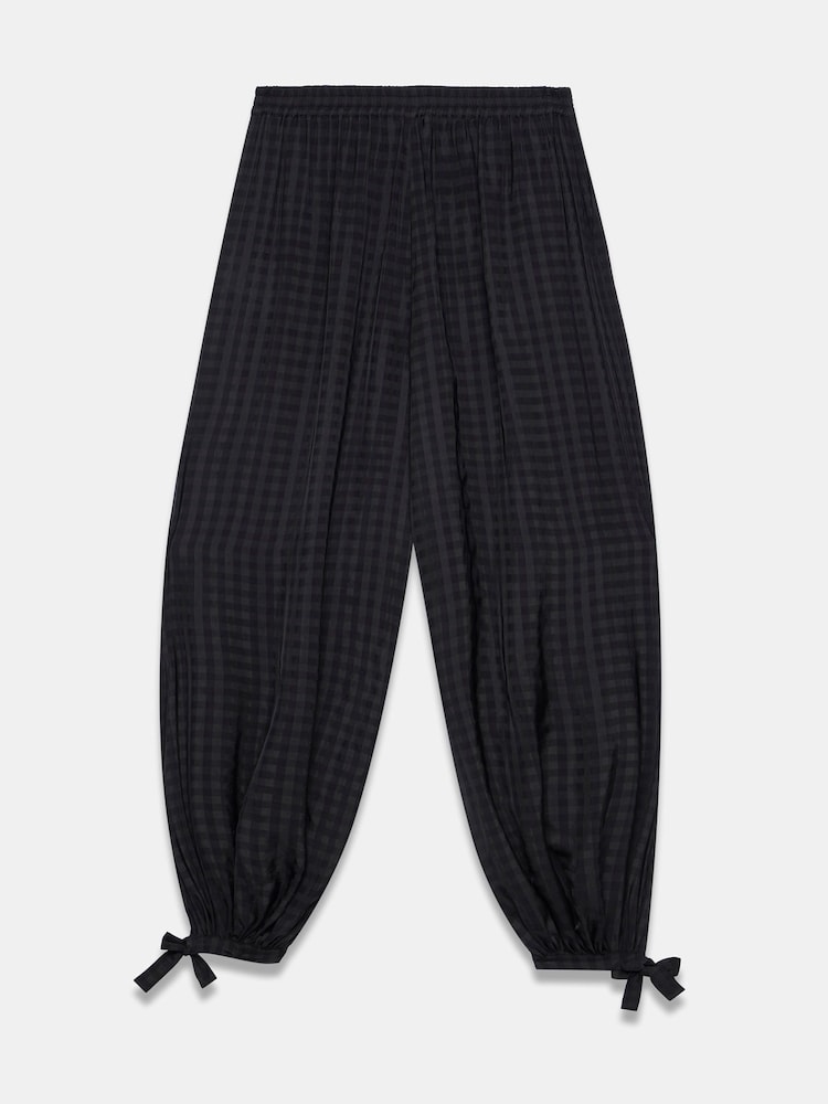 Mint Velvet Black Checked Soft Balloon Trousers - Image 8 of 8