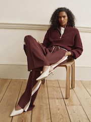 Mint Velvet Red Funnel Neck Zip Through Jumper - Image 3 of 8