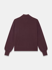 Mint Velvet Red Funnel Neck Zip Through Jumper - Image 8 of 8