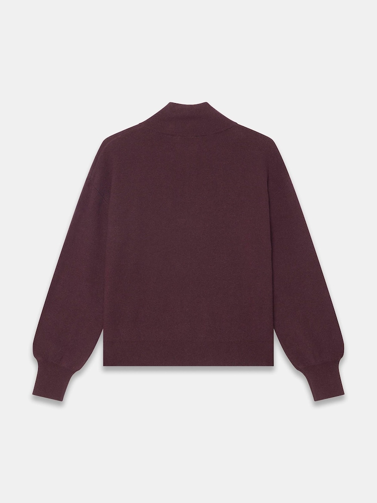 Mint Velvet Red Funnel Neck Zip Through Jumper - Image 8 of 8