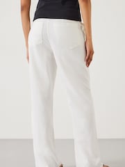 Hush White Raye Linen Straight Leg Trousers - Image 2 of 5