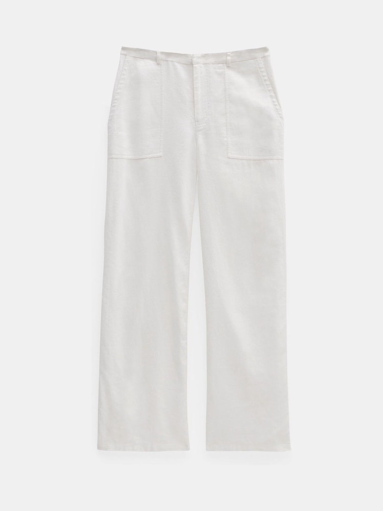 Hush White Raye Linen Straight Leg Trousers - Image 5 of 5