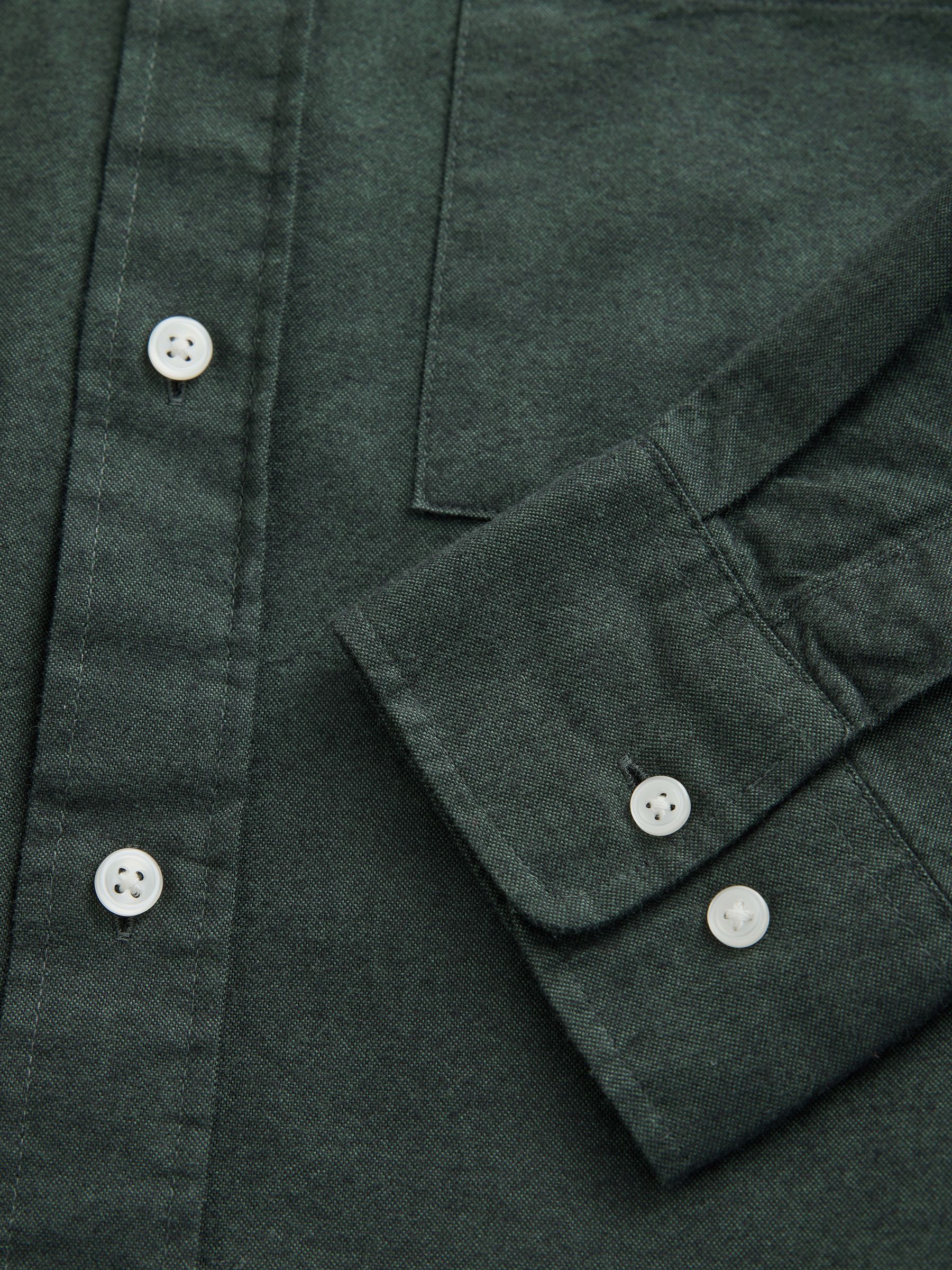 Buy Dark Green Brushed 100% Cotton Oxford Long Sleeve Shirt