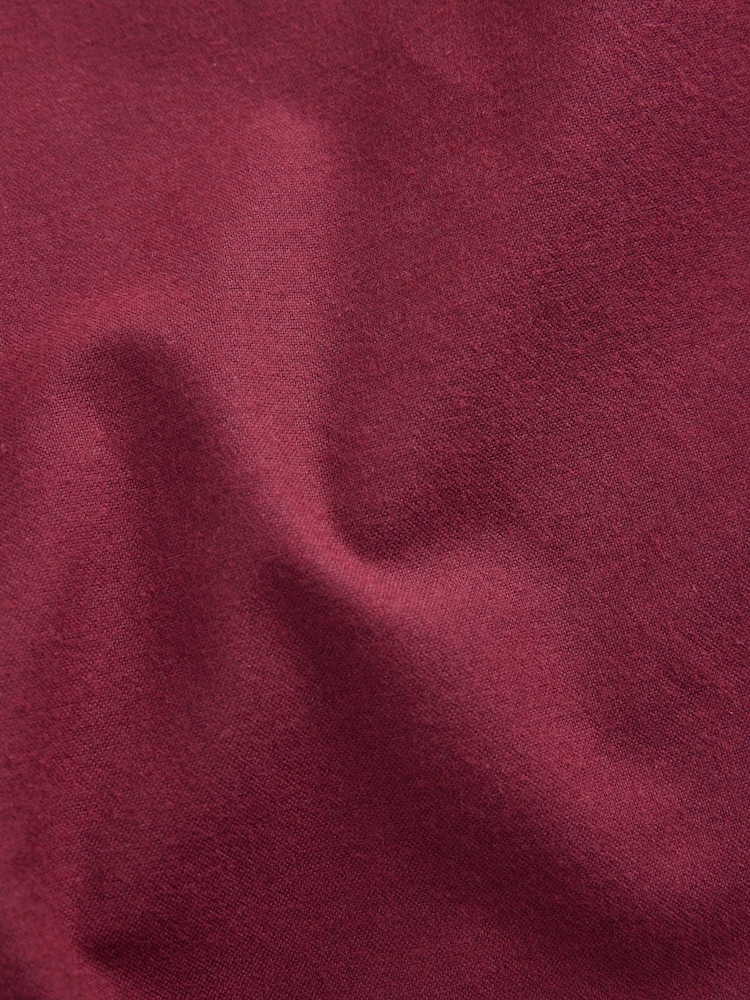 Red Brushed 100% Cotton Oxford Long Sleeve Shirt - Image 10 of 10