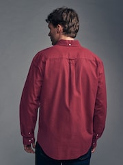 Red Brushed 100% Cotton Oxford Long Sleeve Shirt - Image 3 of 10