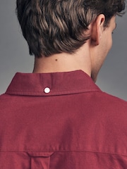 Red Brushed 100% Cotton Oxford Long Sleeve Shirt - Image 5 of 10