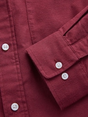 Red Brushed 100% Cotton Oxford Long Sleeve Shirt - Image 9 of 10