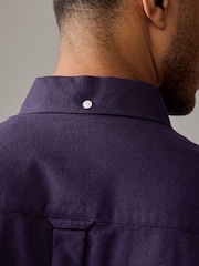 Purple Brushed 100% Cotton Oxford Long Sleeve Shirt - Image 5 of 8