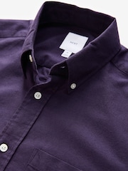 Purple Brushed 100% Cotton Oxford Long Sleeve Shirt - Image 7 of 8