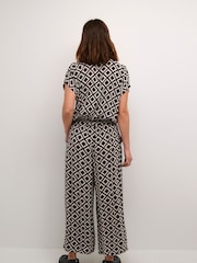 Kaffe KAmille V-Neck Short Sleeve Jumpsuit - Image 2 of 4