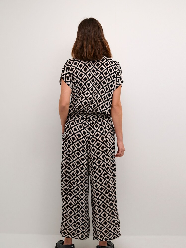 Kaffe KAmille V-Neck Short Sleeve Jumpsuit - Image 2 of 4