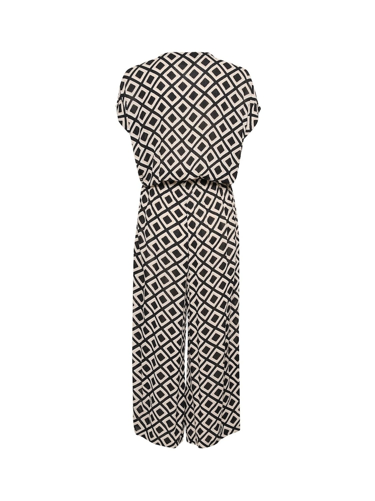 Kaffe KAmille V-Neck Short Sleeve Jumpsuit - Image 4 of 4