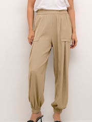 Kaffe Natural Jenna Elastic Cuffs Casual Fit Trousers - Image 1 of 6