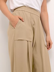 Kaffe Natural Jenna Elastic Cuffs Casual Fit Trousers - Image 4 of 6