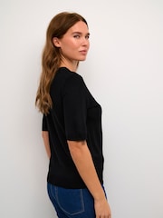Kaffe Kalizza Short Sleeve Round Neck Pullover T-Shirt - Image 2 of 5