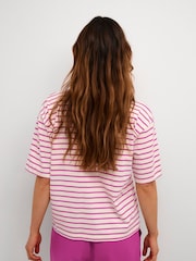 Kaffe Casual Fit 100% Cotton Winny Striped T-Shirt - Image 2 of 6