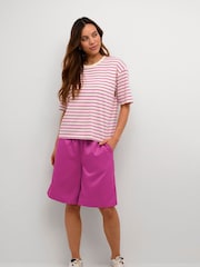 Kaffe Casual Fit 100% Cotton Winny Striped T-Shirt - Image 3 of 6