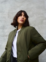 Kaffe Green Lexis Casual Fit Zipper Jacket - Image 1 of 7