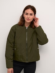 Kaffe Green Lexis Casual Fit Zipper Jacket - Image 2 of 7